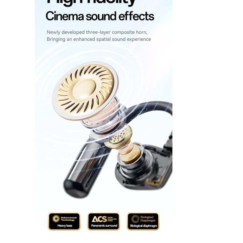 New Wireless Bluetooth M111 AI Smart Translation Earphones OWS Non-In-Ear Over-Ear Long Battery Life_voghion.com