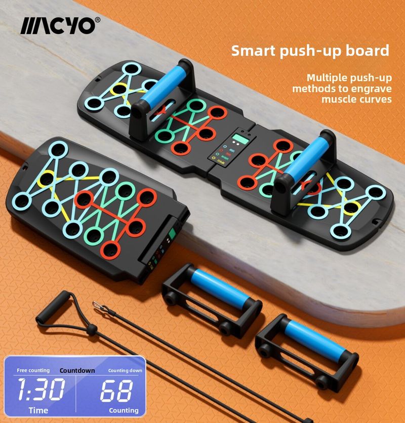 Supporto per flessioni multifunzionale per allenamento con addominali e pettorali, supporto piatto per uomo, attrezzatura per il fitness domestico_voghion.com