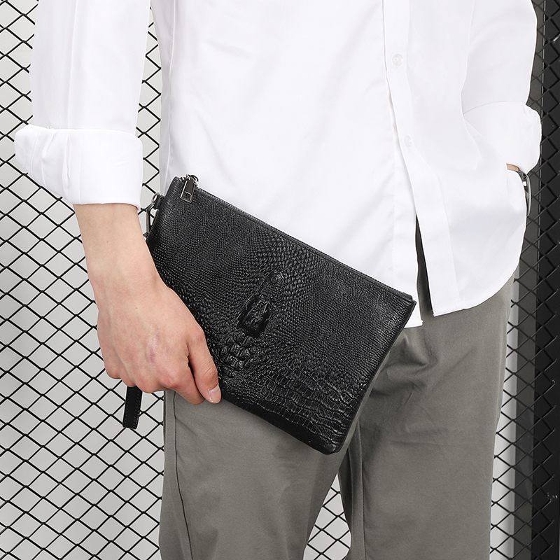 Porta carte da uomo in morbida pelle di mucca alla moda Borsa da uomo in vera pelle per soldi Pochette da uomo d'affari di alta qualità_voghion.com
