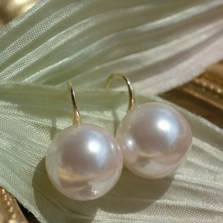Orecchini pendenti semplici, eleganti e sofisticati, in stile coreano Dongdaemun, con grandi perle, per donne_voghion.com