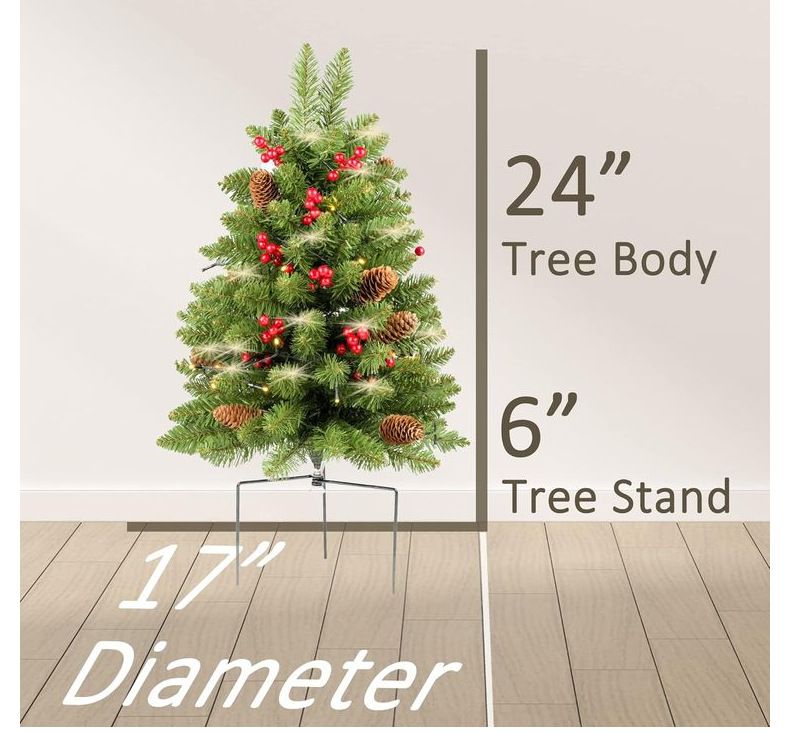 Paletto luminoso per albero di Natale in PVC da 76 cm per decorazioni da giardino, spiaggia e cortile – Decorazione festiva con luci colorate_voghion.com