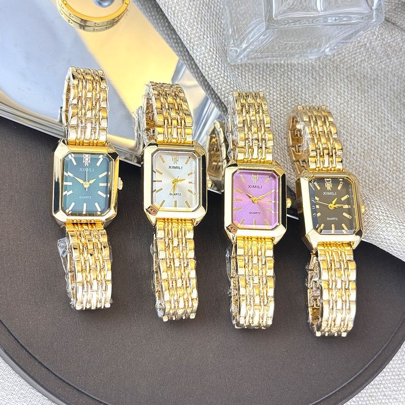 Women's Bracelet Watches Simple And Versatile Steel Strap Ladies Bracelet Butterfly Buckle Watch Square Color Quartz Watch_voghion.com