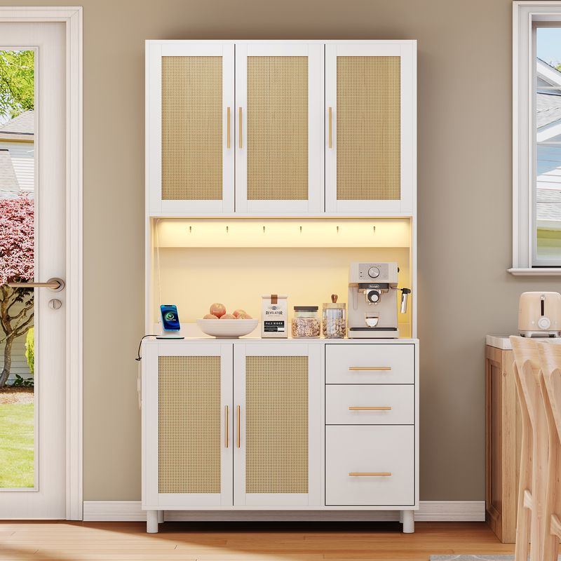 Cucina 183cm con app illuminate a LED, USB, steckdosen, 3 Schubladen_voghion.com