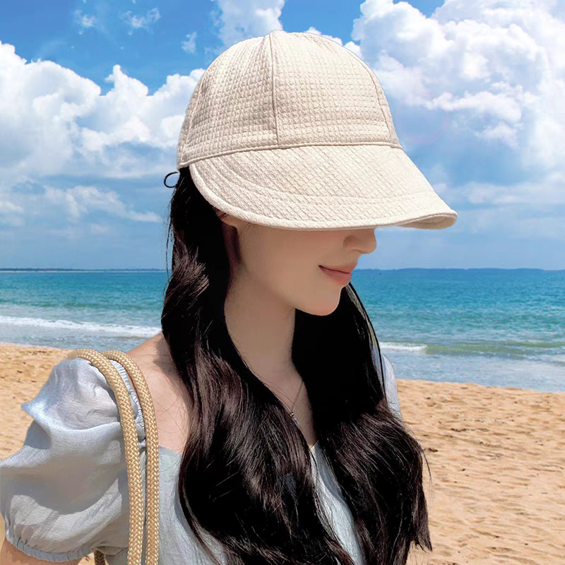 Cappello pieghevole a tesa larga da donna, regolabile, portatile, da spiaggia, da spiaggia, cappello da pescatore, protezione solare estiva, visiera_voghion.com