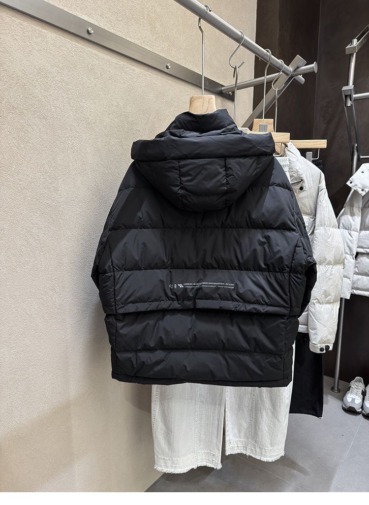 Herren-Daunenjacke mit abnehmbarer Kapuze und 90 % weißer Entendaunen, 700er Füllkraft, warmer Wintermantel für Freizeit und Outdoor_voghion.com