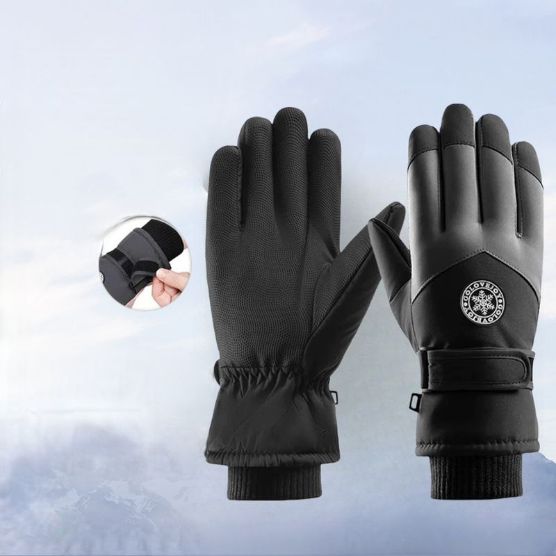 Luvas de ciclismo ao ar livre, à prova de vento, forradas com lã, quentes, resistentes à água e com tela sensível ao toque, para esqui, para homens e mulheres_voghion.com