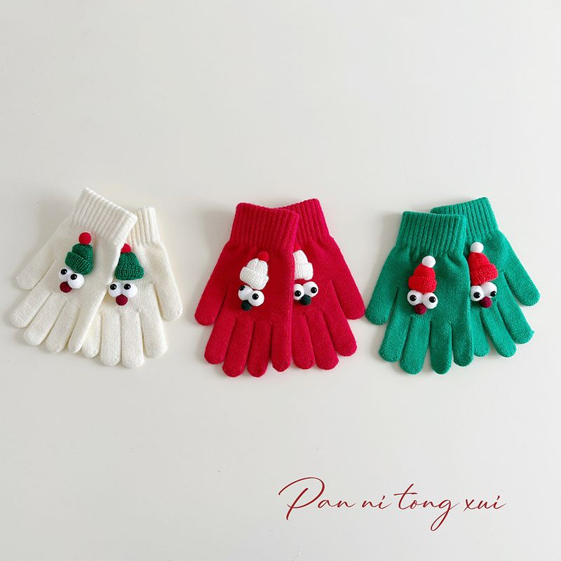 Nowe 2024 Boże Narodzenie Czerwone Rękawiczki Palcowe Damskie Zimowe Studentki Urocza Para Koreańska Wersja Grube Ciepło Rowerowe Dotykowe_voghion.com