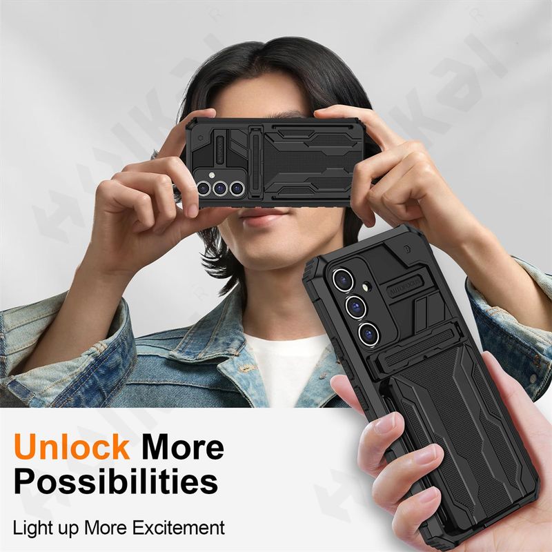 Hoesje voor Samsung Galaxy A56 A36 A55 5G portemonnee met creditcardhouder, kickstand, slanke rode schokbestendige hoes_voghion.com