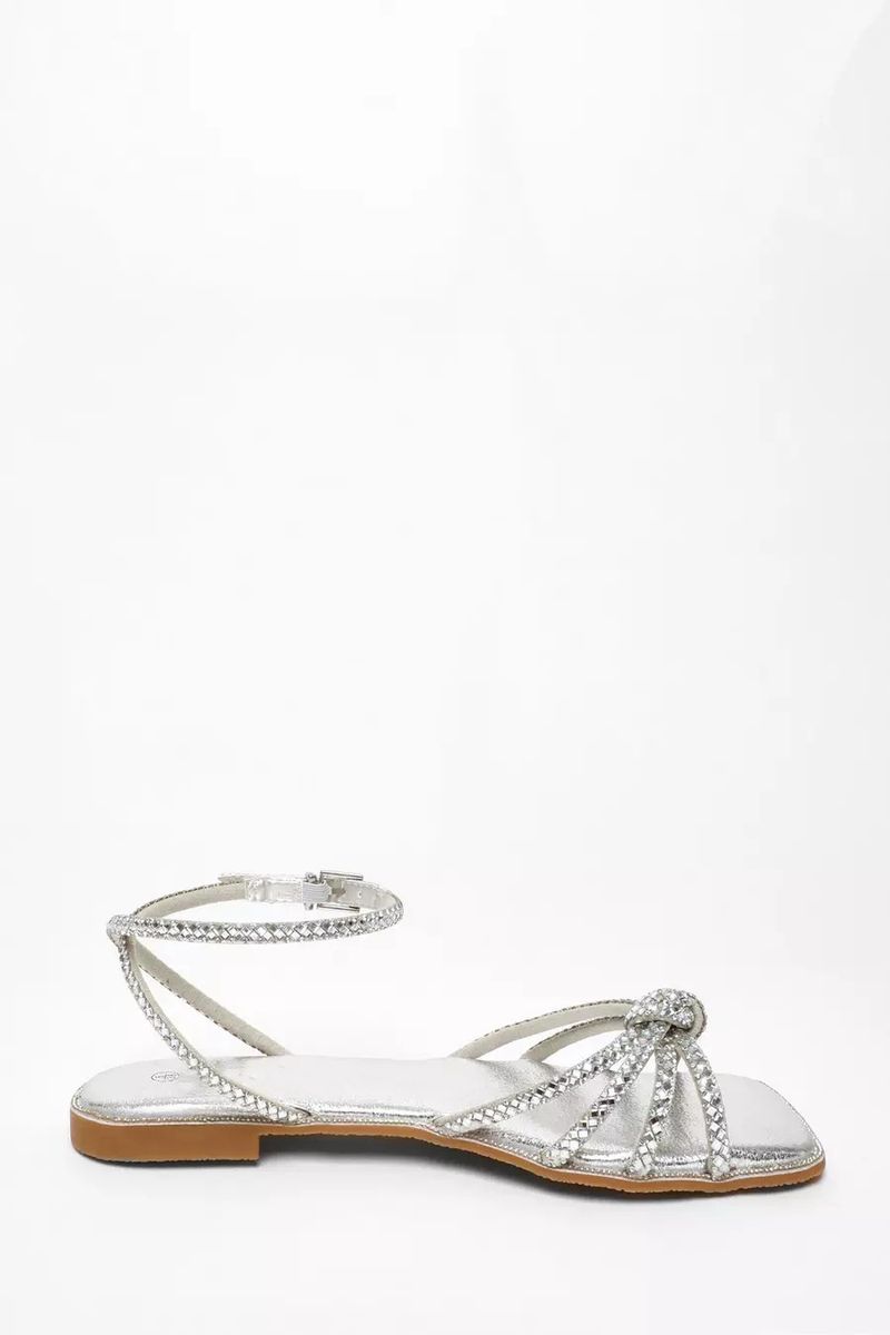 Diamond strap sandals sexy open-toed small square flat sandals_voghion.com