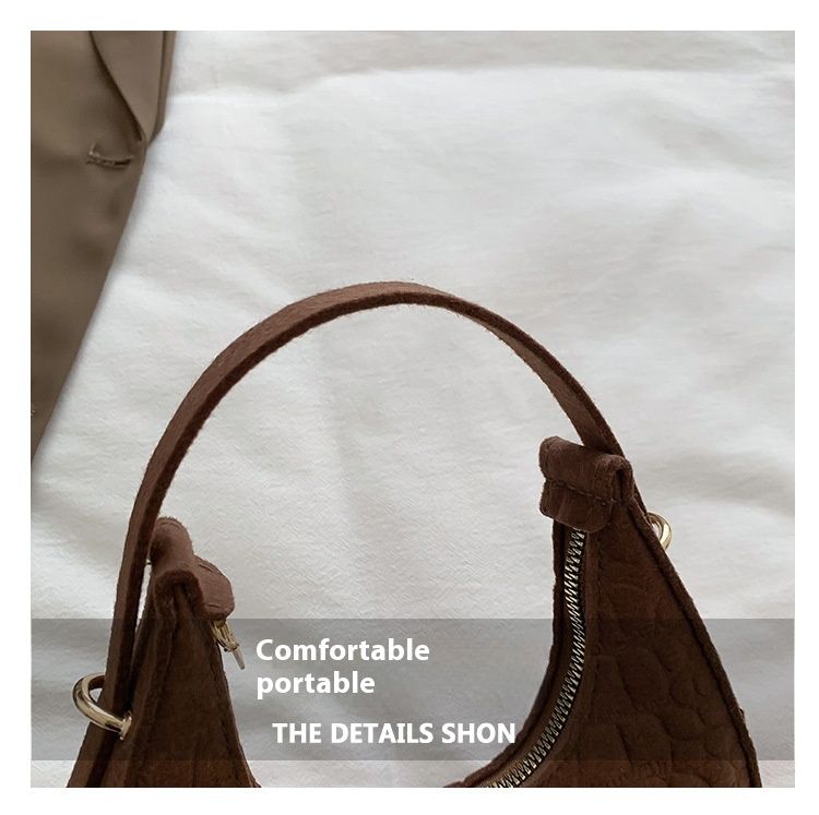 Borsa a tracolla casual monospalla con motivo a pietra, modello invernale, alla moda, versione coreana, da donna, di colore solido_voghion.com