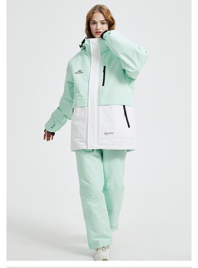 Kuangjian Wasserdichter Skianzug-Set für Damen und Herren – Winddichte Snowboardjacke und -hose | Thermo-Wintersportausrüstung für Singles_voghion.com