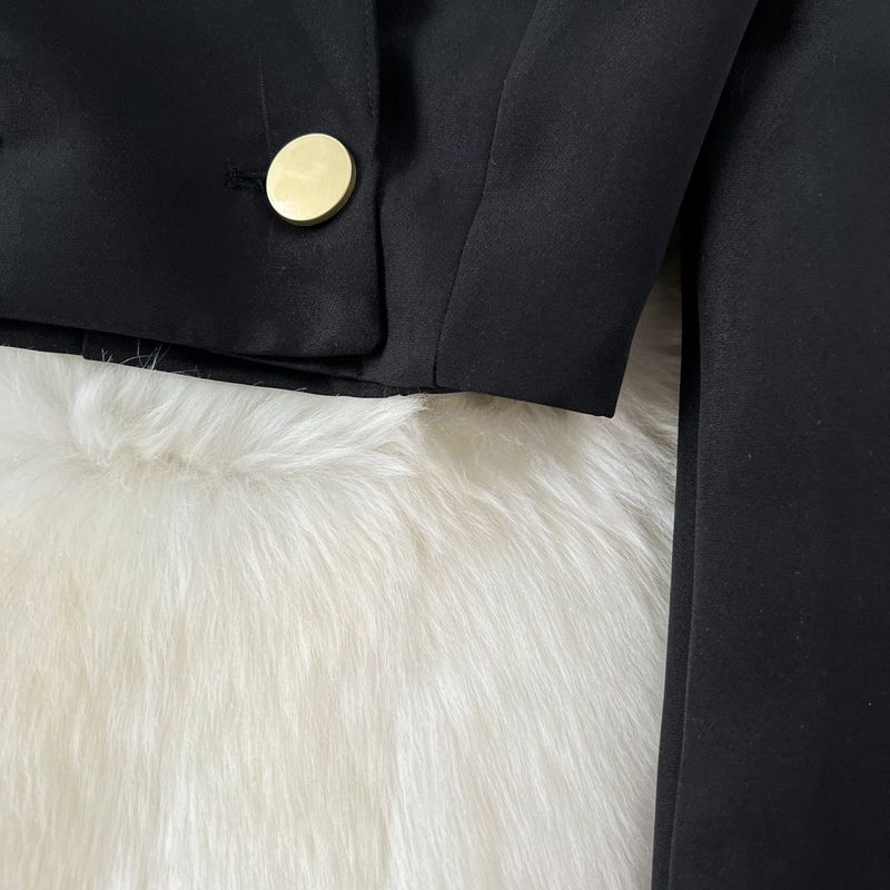 Women's Fashion Set Slim Fit Long Sleeve Short Blazer & High Waist Slit Pencil Skirt Autumn Outfit (Black, S/M/L/Xl)_voghion.com