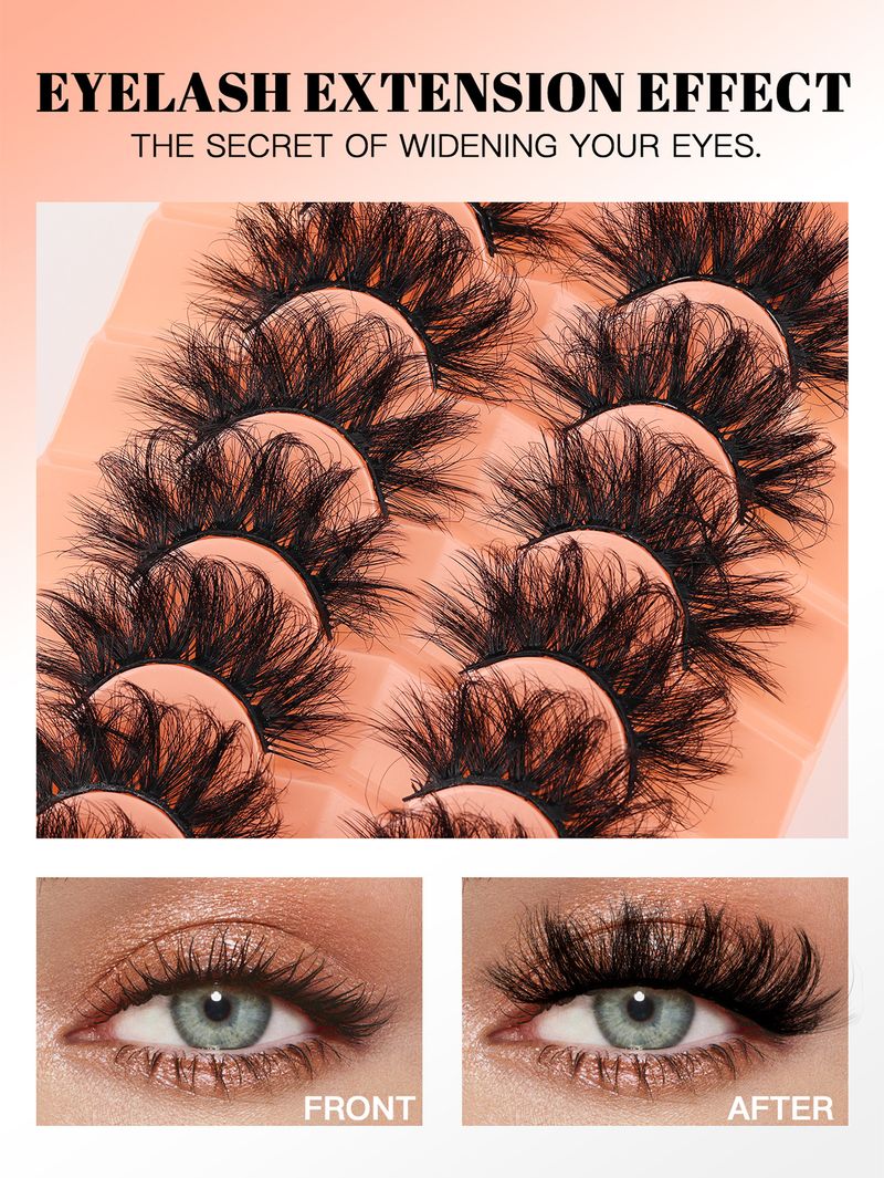 7 Pairs of False Eyelashes Volumize and curl eyelashes_voghion.com