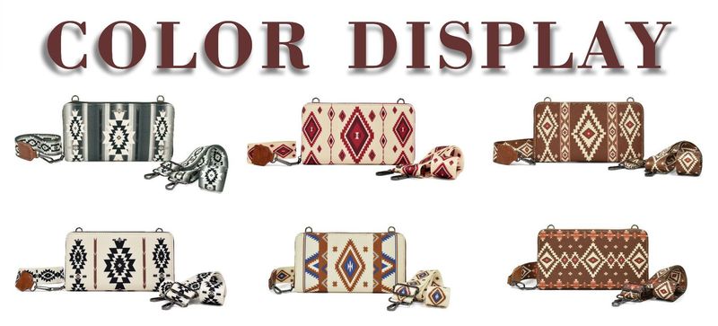 Portfel Western Wristlet Bohemian Aztec Credit Card Holder Portfel Clutch Torba na ramię dla kobiet_voghion.com