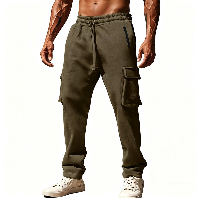 Cargo-Overall für Herren – Hose mit mehreren Taschen und geradem Bein (Schwarz/Marineblau/Khaki) – Freizeithose im Workwear-Stil_voghion.com