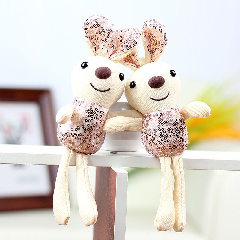 Peluche con paillettes adorabile coniglietto giocattolo carino bambola coniglio per borse abbigliamento e accessori_voghion.com