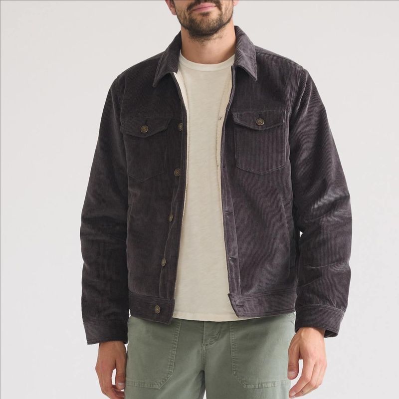 Ropa para hombre Otoño e invierno nueva chaqueta exterior de pana con solapa de manga larga y terciopelo para hombre_voghion.com