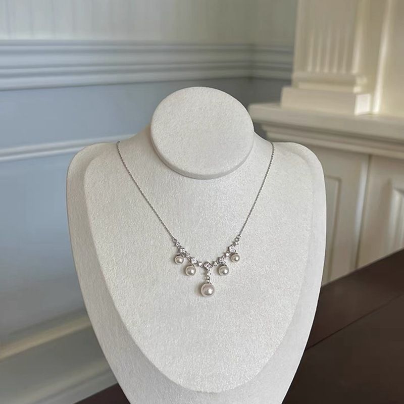 Qun Lusheng Sterling Silber Multi-Perlen-Halskette leeres Tablett leichte Luxus ausländischer Stil Perlenanhänger Silbertablett Halbzeug DIY Zubehör_voghion.com