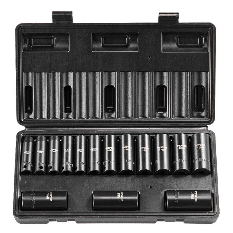 Set di cricchetti da 8 pollici e 3 punte, kit di utensili a percussione, custodia da 15 bussole_voghion.com
