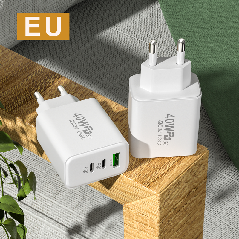 3-poorts Acgicea USB C-oplader Snellaadoplader C-type mobiele telefoonoplader PD-muuradapter geschikt voor S-type_voghion.com