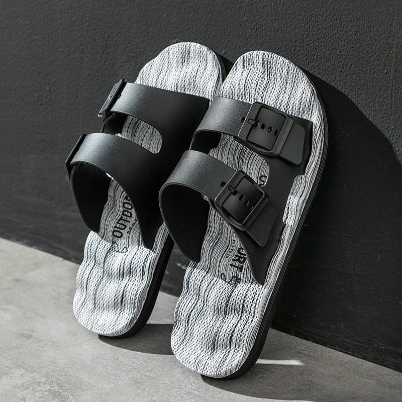Pantofole da uomo di qualità imbattibile, abbigliamento estivo per esterni, tendenza casual alla moda, mocio da uomo con una sola linea, uso domestico, massaggio antiscivolo, in più_voghion.com