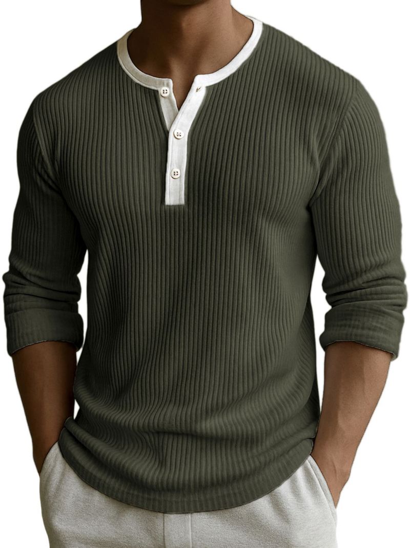 "Men's Digital Print Henley Shirt - Breathable Polyester V-Neck With 3-Button Placket, Motorcycle & Geometric Patterns (Sizes S-5XL)"_voghion.com