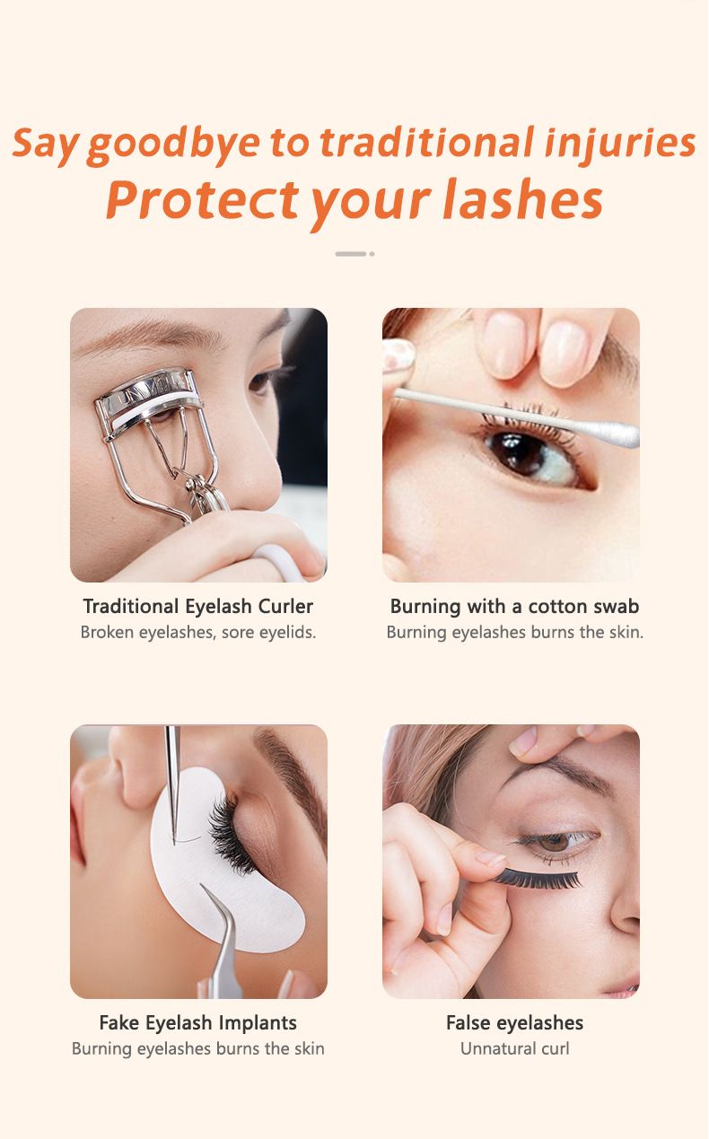 Nouveau modèle 2025 de bigoudi avec faux recourbe-cils intégré, chauffage électrique, recourbe-cils, mini-appareil portable et durable_voghion.com