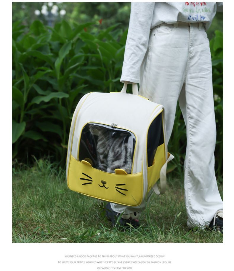 Cat Portable Backpack Cats Going Out, Cat Large Backpack, Canvas Bag, Breathable Pet Bag For Dogs_voghion.com