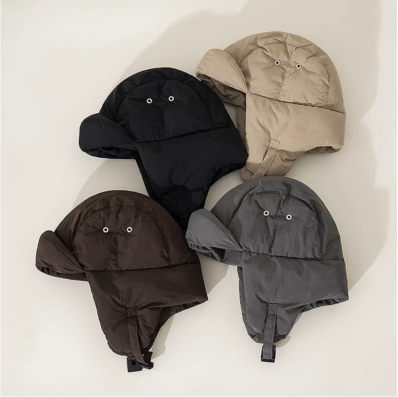 Lightweight Ultra-Thick Down Cotton Lei Feng Men, Warm Ear Protection Women, Autumn And Winter Windproof Helmet Liner_voghion.com