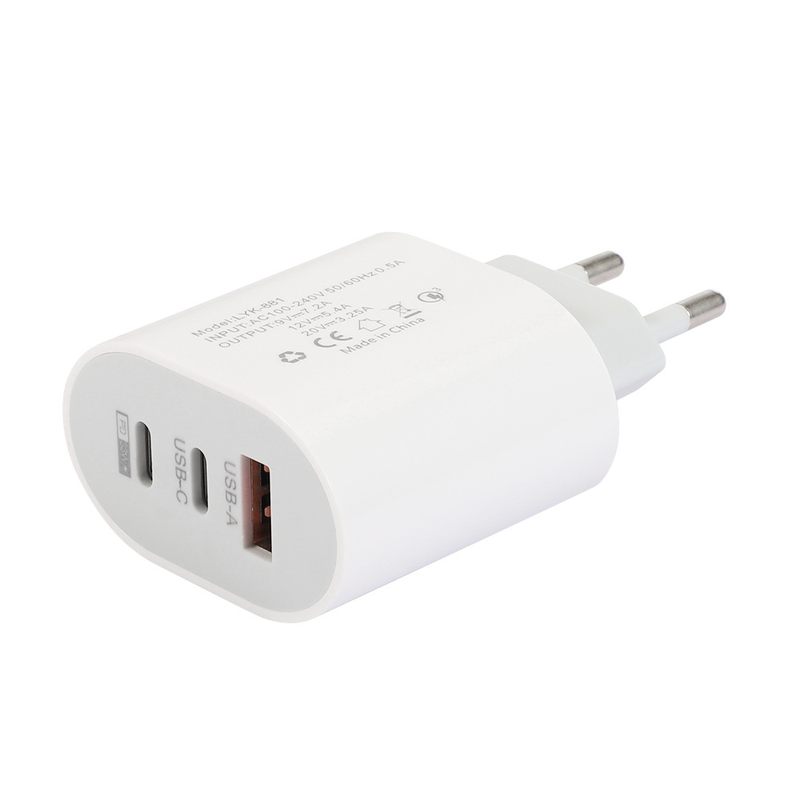 Type-C mobiele telefoonoplader 2A USB+2PD multipoort Amerikaanse en Europese reisoplaadkop_voghion.com