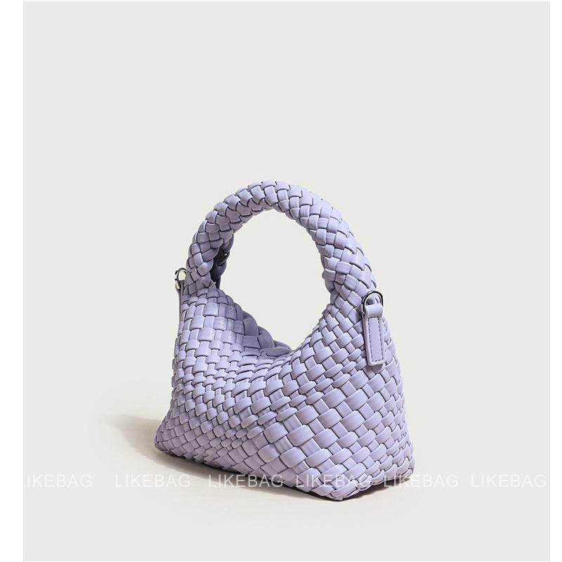 Umhängetasche Neue Tasche Hochwertige Version Handgefertigte Einfarbig Gewebte Lunchbox Handtasche Senior Sense Umhängetasche Für Frauen_voghion.com