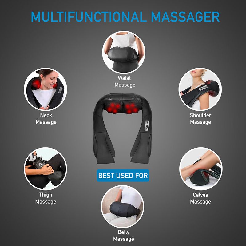 Elektrisches Shiatsu-Rücken-Nacken-Schulter-Massagegerät 3D-Wärmeknet-Körpermassagegerät UK_voghion.com