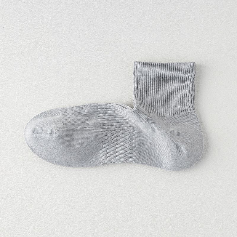 2025e Summer Deodorant Sweat-Absorbing Thin Cotton Short All-Cotton Sports Mesh Low-Cut Seamless Men's Socks_voghion.com
