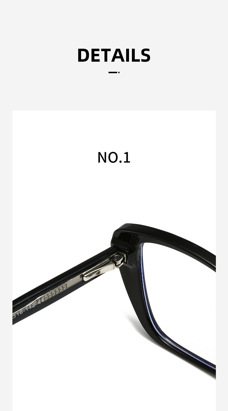 New Anti Blue Light For Women, PC Plug-in Legs, Fashionable Board Color Flat Mirror, Can Be Equipped With 5751 Glasses_voghion.com