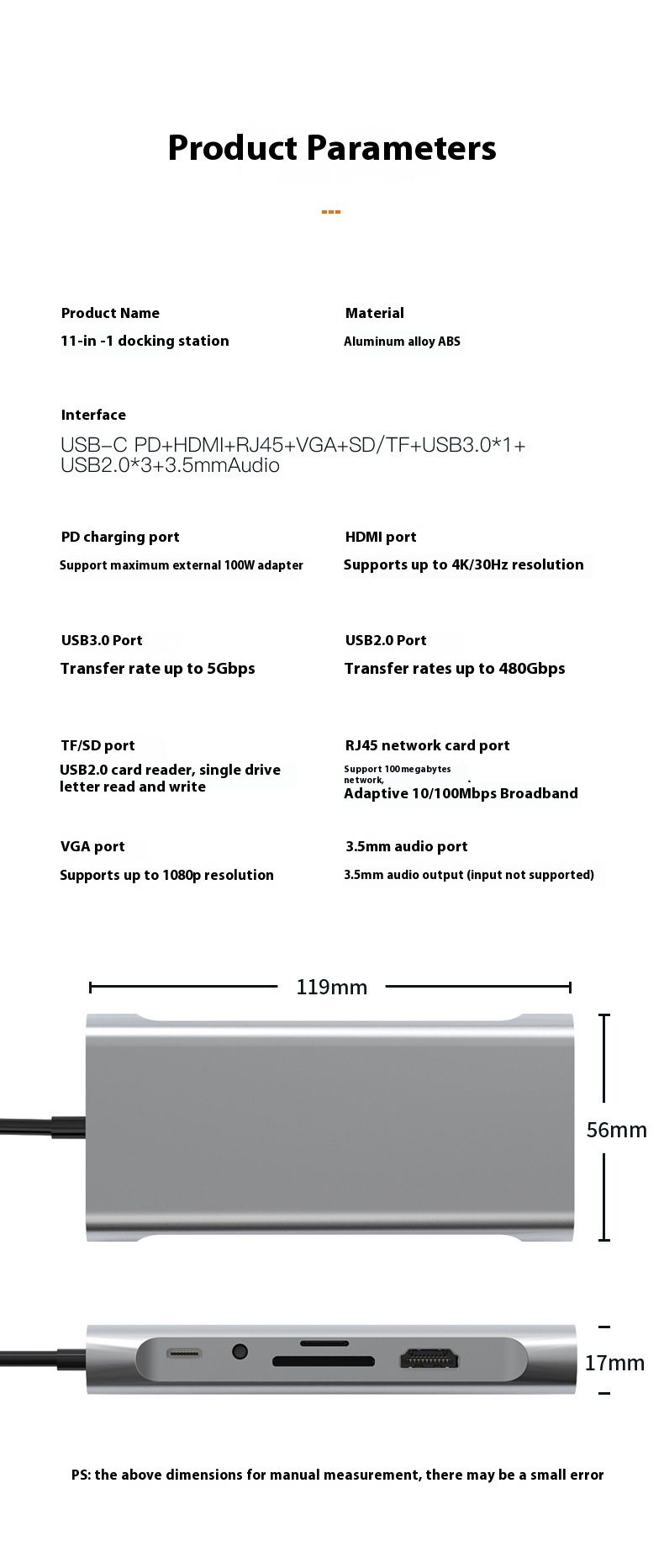 Concentrador divisor de red con puerto Ethernet y puerto USB 3.0 tipo C con enchufe HDMI eléctrico_voghion.com
