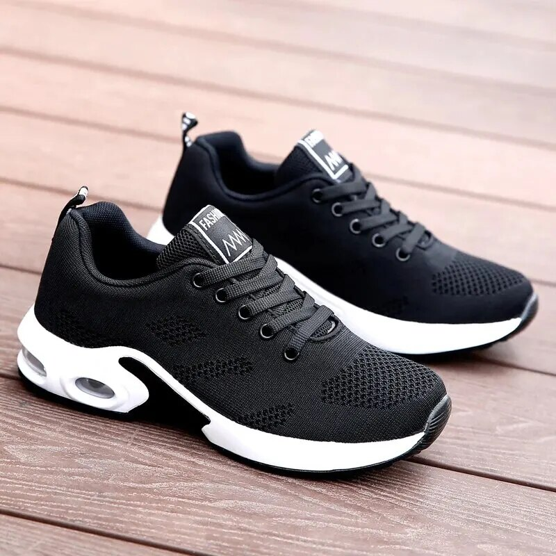 Pantofi sport cu platformă plată Mercury, respirabili, casual, cu plasă, pentru femei, Tenis, pantofi vulcanizați pentru sală, albi, pentru femei_voghion.com
