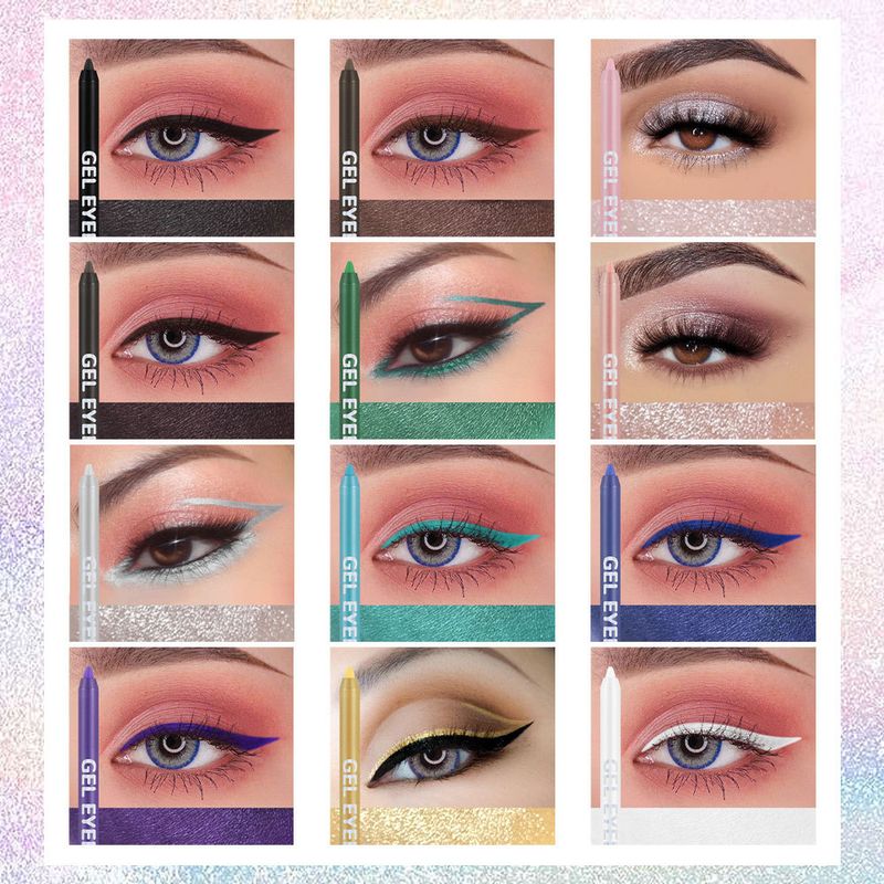 White Color Eyebrow Pencil Eyeliner Gel Waterproof Sweatproof Aegyo-sal Puff Eyeshadow Pen_voghion.com