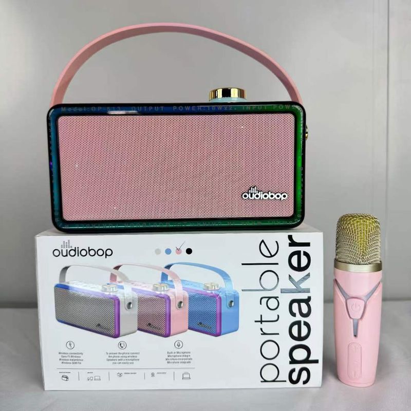 Yeni Bluetooth Hoparlör Ev Karaoke Hoparlörü Açık Hava Taşınabilir El Tipi Subwoofer USB Kart Hediye Hoparlör_voghion.com