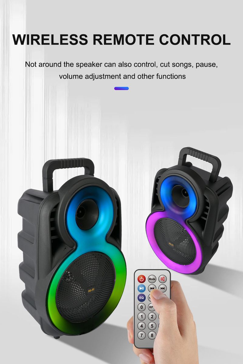 ZQS8163RGB Lantern Stereo Outdoor Karaoke Home Microphone Integrated Bluetooth Small Speaker_voghion.com