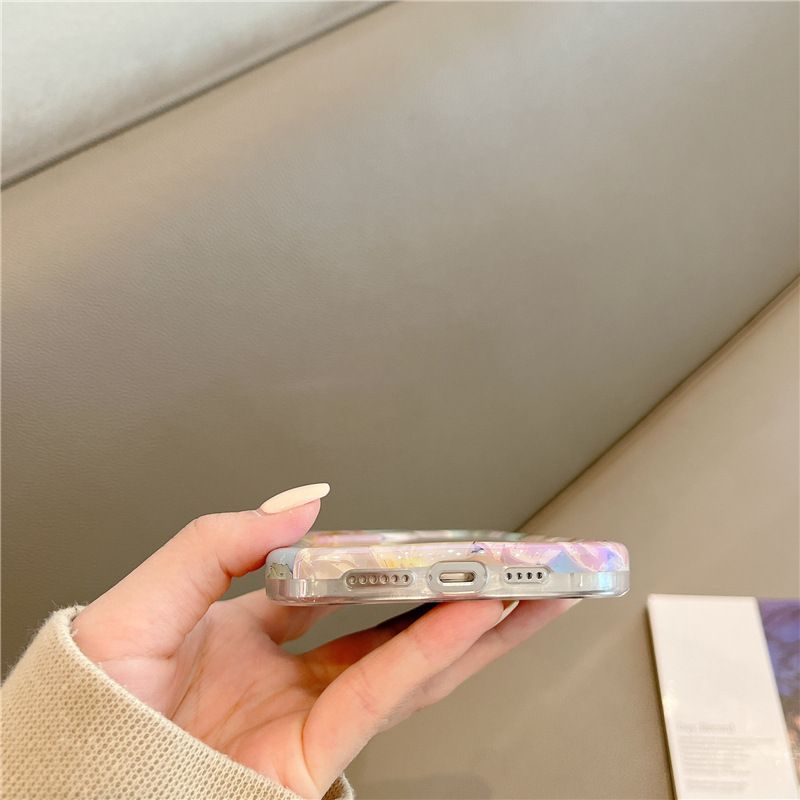 Twisted Edge Ölgemälde Blume IPhone 16 Handyhülle Iphone 15promax Blaues Licht Weich 14 Weiblich 13 Trendy_voghion.com