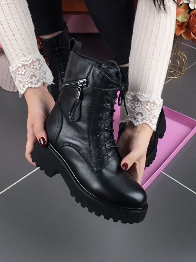 Neue Martin-Shorts im britischen Stil für Damen, Modell 2026: Dicke Sohle, Blockabsatz, Schnürung, Fleece-Futter, rutschfest, vielseitig und weich_voghion.com