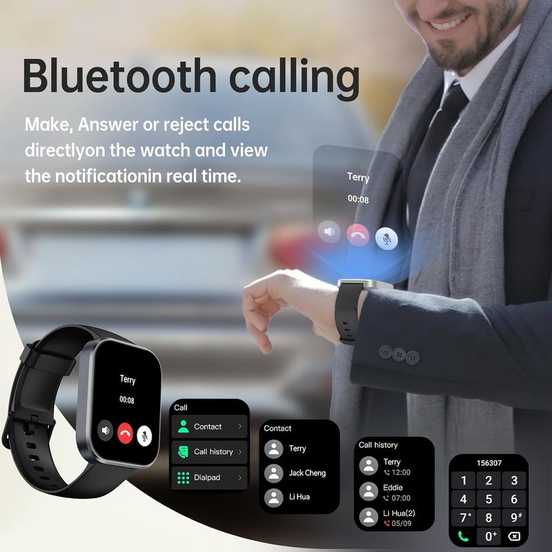 Reloj deportivo inteligente BT103 con Bluetooth, control del ritmo cardíaco y del sueño, para exteriores, 2025_voghion.com