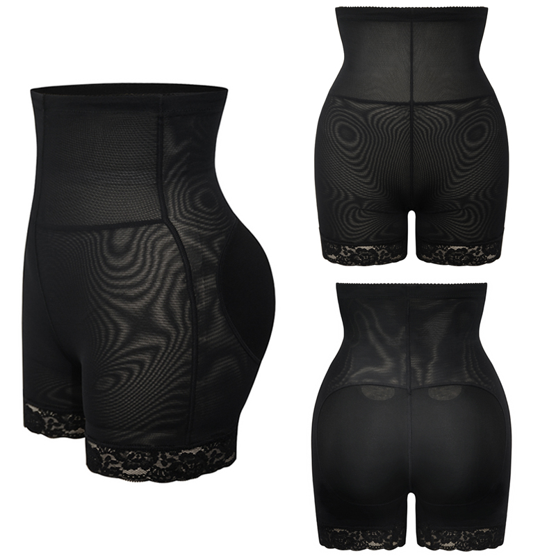 Realzador de cadera botín cintura alta acolchado levantador de glúteos bragas con control de barriga calzoncillos fajas con almohadilla pantalones cortos cuerpo S_voghion.com