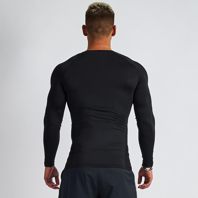 T-shirt fitness PRO attillata ad asciugatura rapida da uomo autunno sport all'aria aperta corsa allenamento maglia elastica a maniche lunghe basket_voghion.com