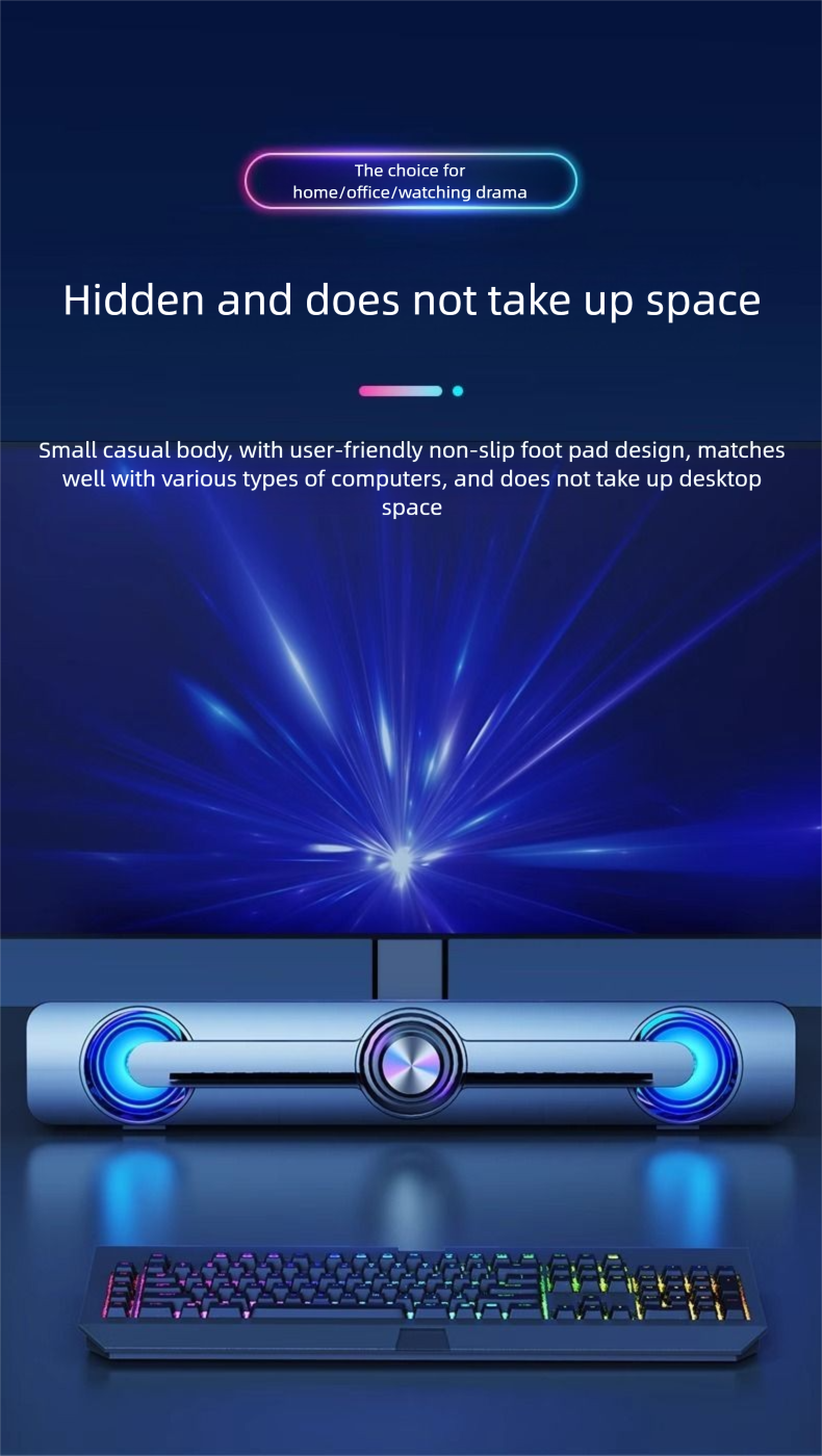 TPC One-Line Communication Small Speaker Audio Computer Desktop Bluetooth Home Use With External Microphone Multimedia_voghion.com
