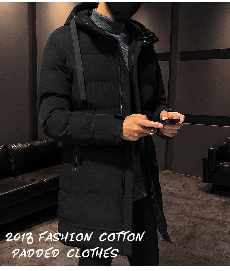 Baumwolle Winter Übergroße Casual Verdickte Warme Daunen Baumwolle Herren Mittellange Paarjacke mit Kapuze_voghion.com