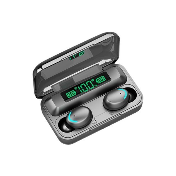 Cross Border Popular F9-5C Bluetooth Headset Smile Face F9 Bluetooth Headset TWS Wireless Headset Touch Digital Display_voghion.com