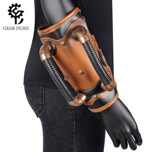 Medeltida vintage präglad handledsstöd COSPLAY scenrekvisita riddare Handskydd tillbehör_voghion.com