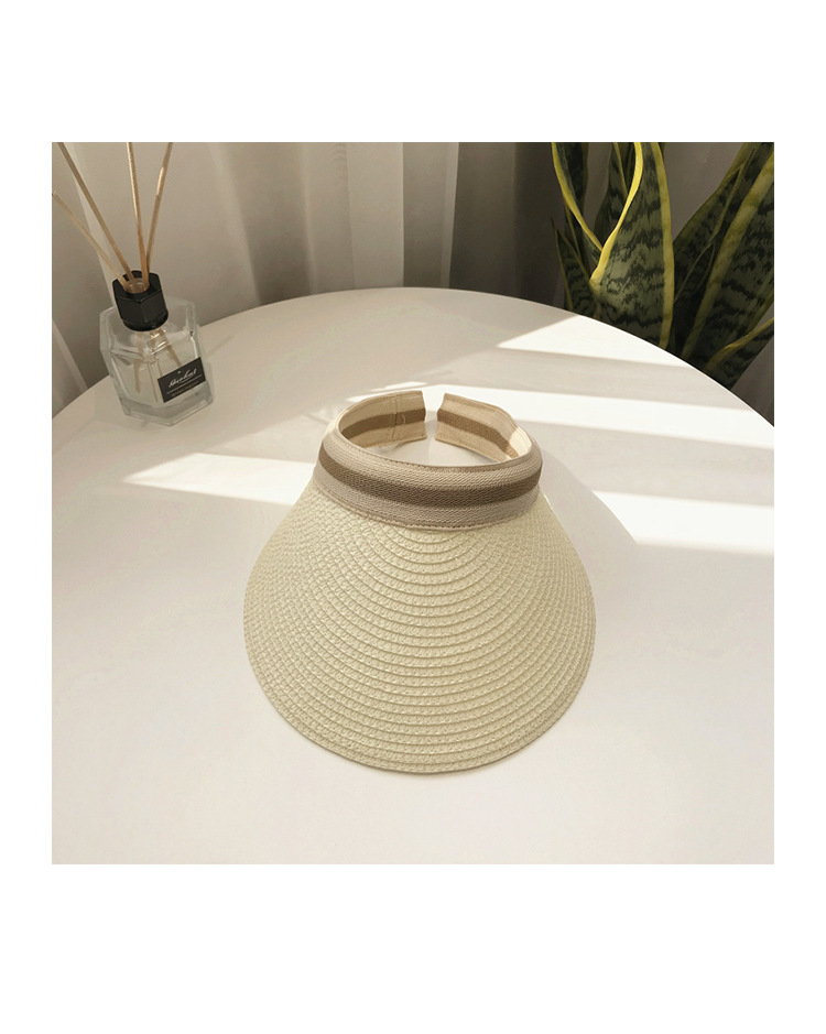 2023 neue Sommer Frau Sonnenhüte Weibliche Outdoor Visier Hand Made Stroh Kappe Casual Leere Top Hut Angeln Urlaub Strand_voghion.com