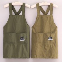 Fashion Cross Strap Waterproof Oilproof Home Cooking Apron Simple High-Value Coffee Shop Staff Uniform_voghion.com